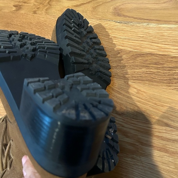 Madewell The Bradley Lace-Up Lugsole Boot Color Burled Wood Size 8 - Picture 15 of 16